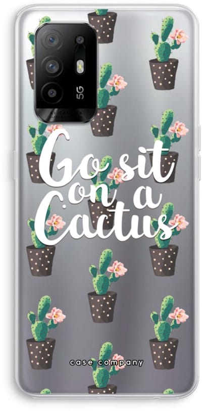 Case Company® - Hoesje geschikt voor Oppo A94 5G hoesje - Cactus quote - Soft Cover Telefoonhoesje - Bescherming aan alle Kanten en Schermrand