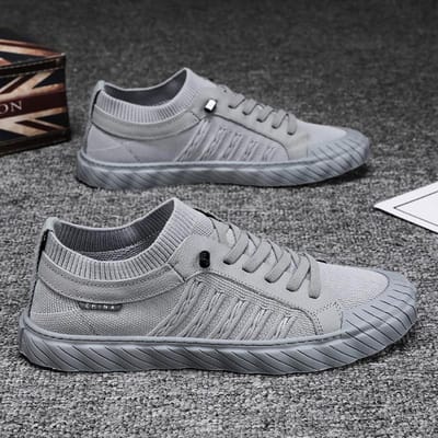 Nieuwe Zomer Ademende Luie Instappers Herenschoenen Arbeidsverzekeringsschoenen Alles-Match Lichtgewicht Deodorant Casual Trendy Schoenen 45 grijs