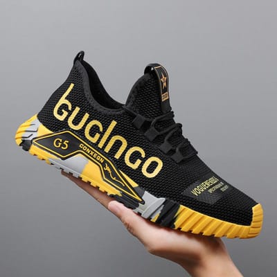 Heren lichtgewicht sportschoenen zomer nieuw ademend mesh veelzijdige herenschoenen antislip zachte zool hardloopschoenen heren sneakers 39 black
