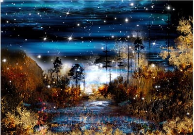 Fotobehangkoning - Behang - Vliesbehang - Fotobehang Magisch Bos - Kunst - Magical forest - 400 x 280 cm