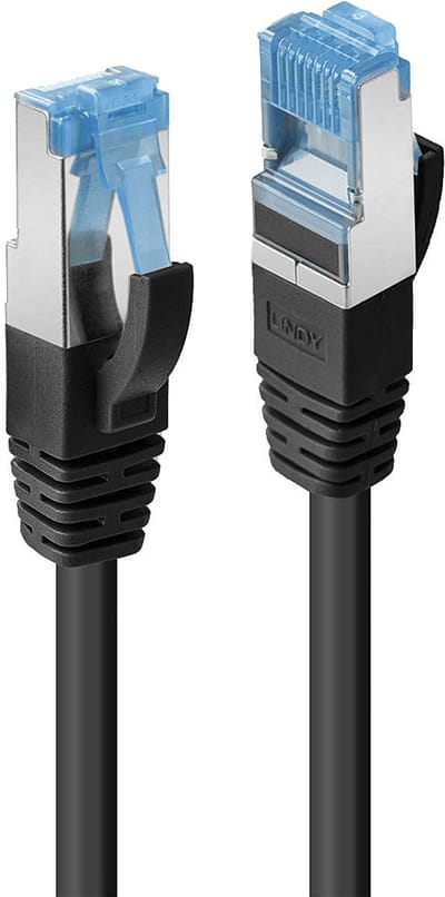 LINDY 47175 RJ45 Netwerkkabel, patchkabel CAT 6A S/FTP 30.00 cm Zwart 1 stuk(s)