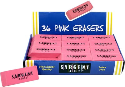Gummetjes Pak - Wissers - Fouten Corrigeren - Latexvrij - 36 Stuks - Roze
