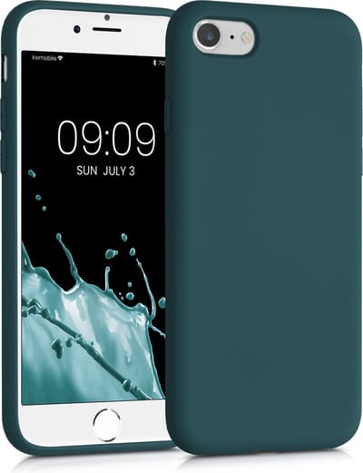 kwmobile telefoonhoesje geschikt voor Apple iPhone SE (2022) / SE (2020) / 8 / 7 - Hoesje voor smartphone - Back cover in mat petrol