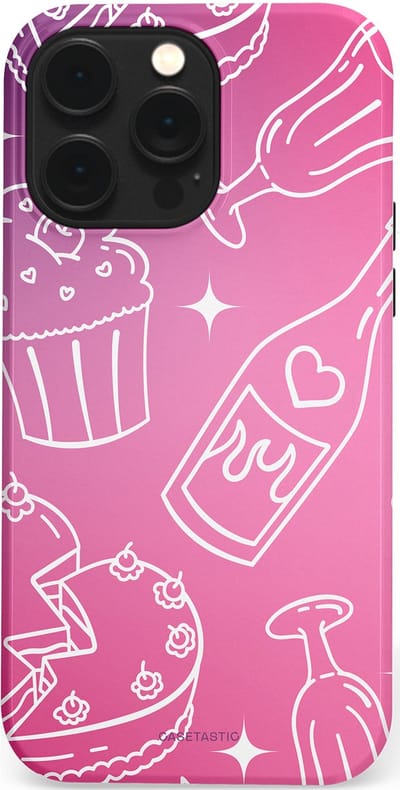 Casetastic Hoesje Geschikt voor Apple iPhone 14 Pro Max Magsafe - Stijlvolle Beschermende Duo-layer Case - Roze Gebakfeest
