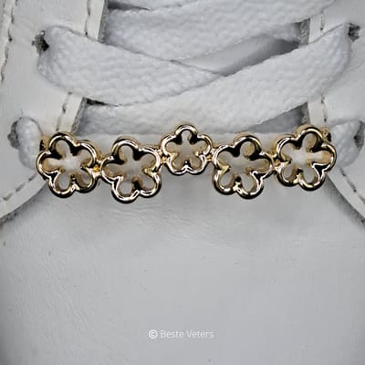 Beste Veters - Schoenaccessoires - Schoenveter clips - Sneaker gesp - Schoenveter gesp - Veter clip - Goud - Bloem - Kerst