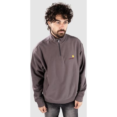 Carhartt WIP Half Zip American Script Half-Zip Sweater grijs