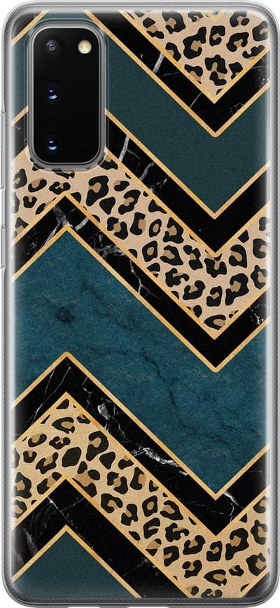 Leuke Telefoonhoesjes - Hoesje geschikt voor Samsung Galaxy S20 - Luipaard zigzag - Soft case - TPU - Luipaardprint - Multi