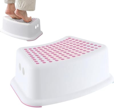 Toilet Kruk - Voetenbank Krukje - Ontlasting Verbeteren - Stevig Antislip Ontwerp - 35 x 25 x 15 cm - Roze