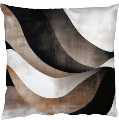 Sierkussens - Kussentjes Woonkamer - 50x50 cm - Abstract - Golven - Zwart - Verweerd