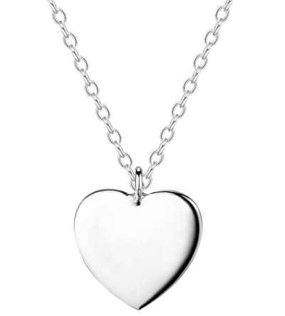Joy|S - Zilveren hartje hanger met ketting - hart 10 mm - ketting 45 cm