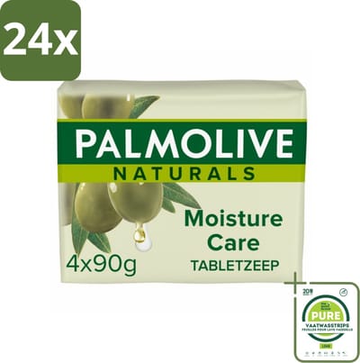 Palmolive Tabletzeep Naturals Olijf Melk 4x 90 gr - Voordeelverpakking - 24 stuks - Palmolive zeep - Tabletzeep
