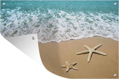 Tuinposter - Tuindoek Strand - Tuin Decoratie - UV Bestendig Zeil - 90x60 cm - Veelkleurig