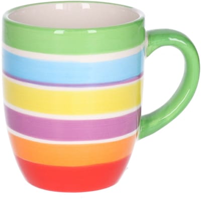 Secret de Gourmet Koffiemokken Curacao - 1x stuks - Keramiek - multi kleuren groen - 300 ml - 8 x 11 cm - Luxe uitstraling