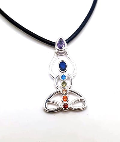 Zilveren meditatie chakra hanger(30344V)