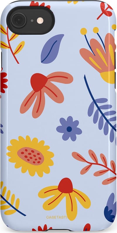 Casetastic hoesje geschikt voor Apple iPhone SE / Apple iPhone 7 / Apple iPhone 8 - Dubbellaagse bescherming - Bloemenval - Fashion Case - Lavendel Goud Terracotta