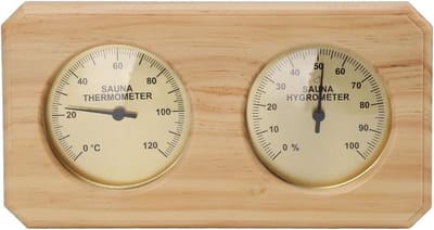 Houten Wandthermometer en Hygrometer voor Sauna | 2-in-1 Meetinstrument voor Binnengebruik en Hoge Temperatuur met Nauwkeurige Metingen