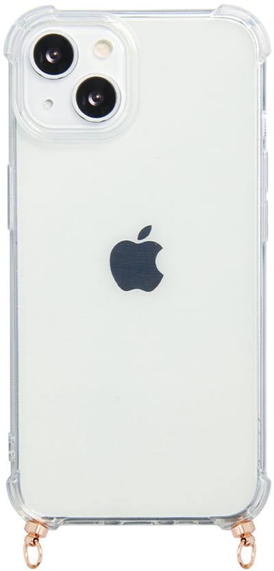 Casies hoesje geschikt voor Apple iPhone 17 met gouden hangers voor koord - Smartphone case zonder koord