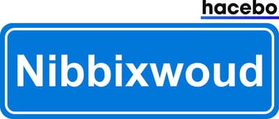 Hacebo - Plaatsnaam Sticker - 29x10 CM - Nibbixwoud sticker - Verkeersborden sticker - grappige cadeaus - Nibbixwoud