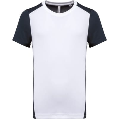 PROACT® Ecologisch sport-T-shirt in twee kleuren voor heren PA4014 - White / Navy - XL