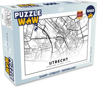 Puzzel Kaart - Utrecht - Nederland - Legpuzzel - Puzzel 1000 stukjes volwassenen