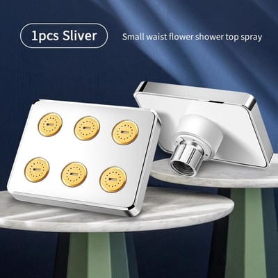 Hoge druk Mini Rainshower Magic Water Flow Regendouchekop Waterbesparende douche Badkameraccessoires Douchekop zilver
