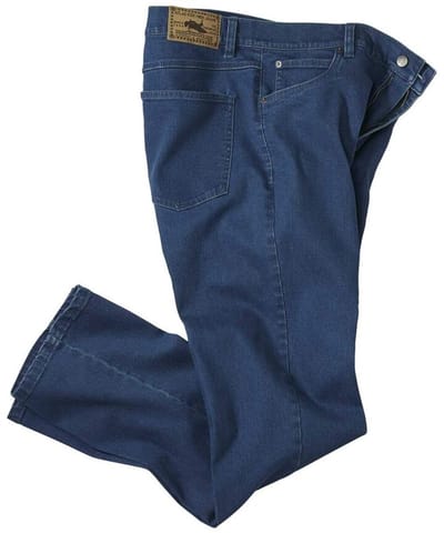ATLAS FOR MEN - Blauwe regular stretch jeans - Heren - Verkrijgbaar in grote maten - W32