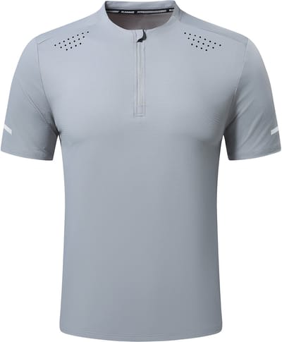 YOUTHUP Heren Casual Sport Halfrits Kort T-Shirt - Ref Streep - L