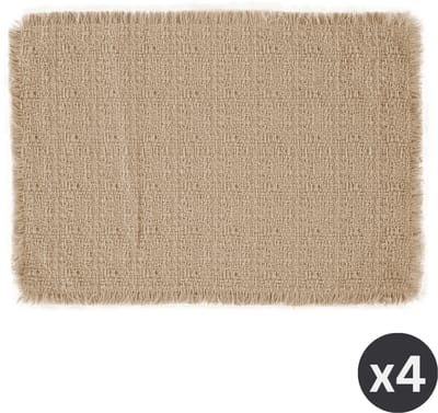 Tiseco - Placemat LINA - SET/4 - boho - stof - 33x45 cm, zand