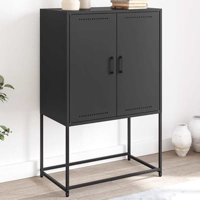 vidaXL - Hoge - kast - 68,5x38,5x107 - cm - staal - zwart
