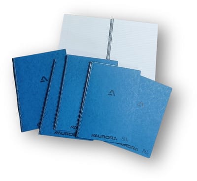 Aurora Spiraal Schrift - Notitieblok - A4 - Gelinieerd - Blauw - 10 Stuks