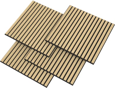Akoestisch wandpaneel Vang 4 stuks eikenkleurig 60x60 cm 1,44 m² NEU.HOLZ
