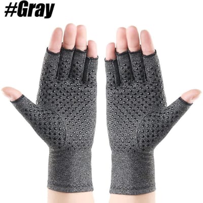 Magnetische compressiehandschoenen 1 paar unisex open vinger compressiehandschoenen typehandschoenen S grijze kleur