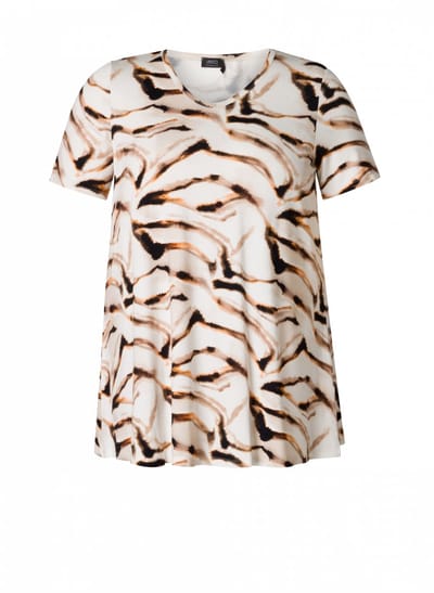 YEST CURVE Ankie Essential Tops - Black Multi Colour - maat 0(46)