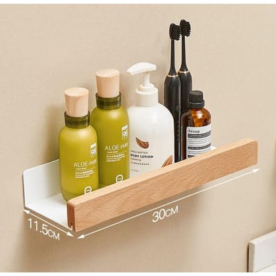 Massief Hout Wit Badkamerplank Hoekplank Douche Shampoo Cosmetica Planken Keuken Opbergrek Badkameraccessoires
