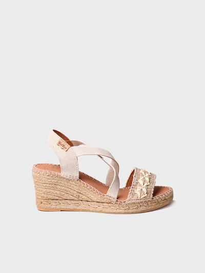 Dames sandaal met sleehak van jute | SUSA-BN