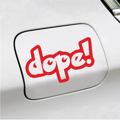 Bumpersticker - Dope! - 10 X 17 - Rood