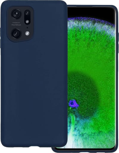Hoesje Geschikt voor OPPO Find X5 - Sterk & Shockproof - Hoes Cover - Siliconen Case - Donkerblauw