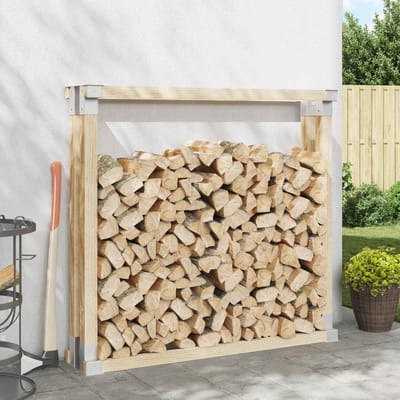 Aide au rangement de bois de chauffage 12 pièces argenté 34 x 10 x 15 cm acier