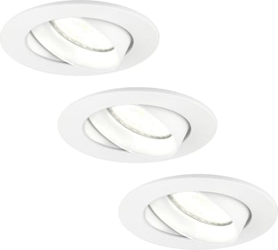 Ledvion - 3X LED Inbouwspot Rio - Wit - Dimbaar - 3W - 4000K - Ø85 mm