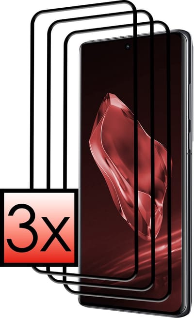 Screenprotector - 3 Stuks - Geschikt voor OnePlus 12 - Full Cover - Beschermglas - Gehard Glas - Tempered Glass - Screen Protector