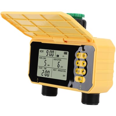 Zonne-Sprinkler Timer Dubbele Uitgang Omkeerbare Afstelling Automatisch Watersysteem Irrigatie gray
