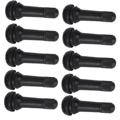 10 stuks TR414 wielklemventielen met stofkap zonder ventielkern black