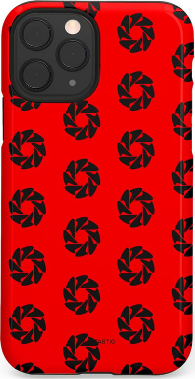 Casetastic hoesje geschikt voor Apple iPhone 11 Pro - Dubbellaagse bescherming - Zwarte Sterren op Rood - Fashion Case - Rood Zwart