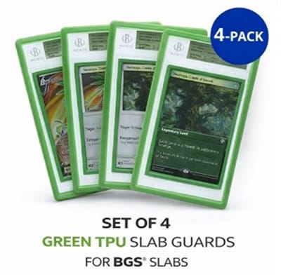 BGS Slab Guard / Slab Bumper – Bescherming voor TCG, MTG & Yu-Gi-Oh! Graded Cards – TCG Card Protector – Set van 4 stuks – Kleur Groen