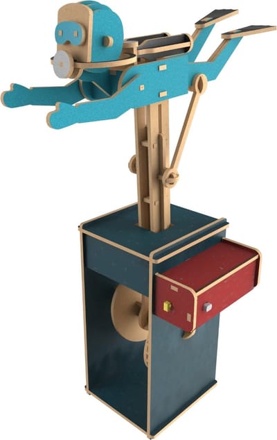 Ilo Build 3D Mechanische Houten Modelbouw Diver, 0219,19,5x12x27,5cm