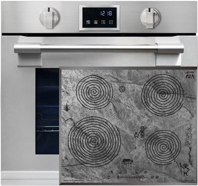 Kaiser - inbouwoven - inductie - EH 6339 XXL Inbouwoven - 86L - met pyrolyse & AirFry, touch display + inductiekookplaat - KCT 6705 FI Era - 60 cm - grotschilderijmotief - 4 kookzones