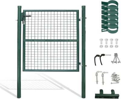 Tuinpoort - Hekwerk Deur - Tuin Afscheiden - Roestbestendig Staal - 125x100cm - Groen