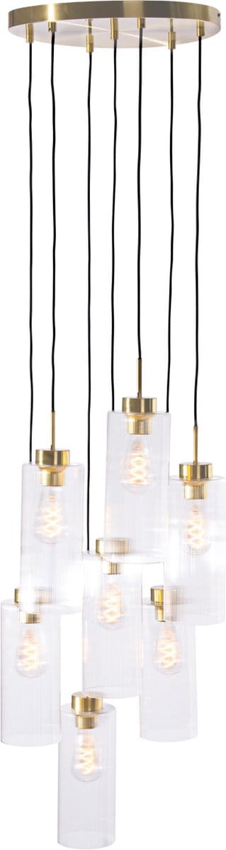 QAZQA laura - Art Deco Hanglamp - 7 lichts - Ø 50 cm - Goud - Woonkamer | Slaapkamer | Keuken