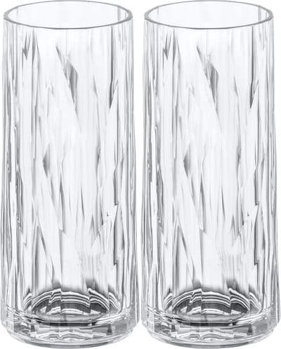 Longdrinkglas, 0.25 L, Set van 2, Organic, Transparant - Koziol | Club No. 3