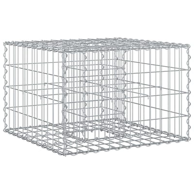 vidaXL - Gabion - verhoogd - bed - 60 - x - 60 - x - 40 - cm - Gegevens - staal - Zilver